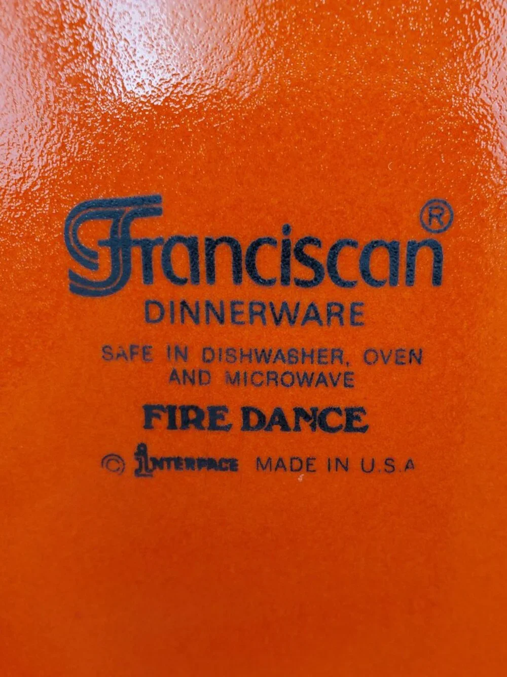 Franciscan Fire Dance Dinner Plates Interpace Kaleidoscope Red Orange Plates